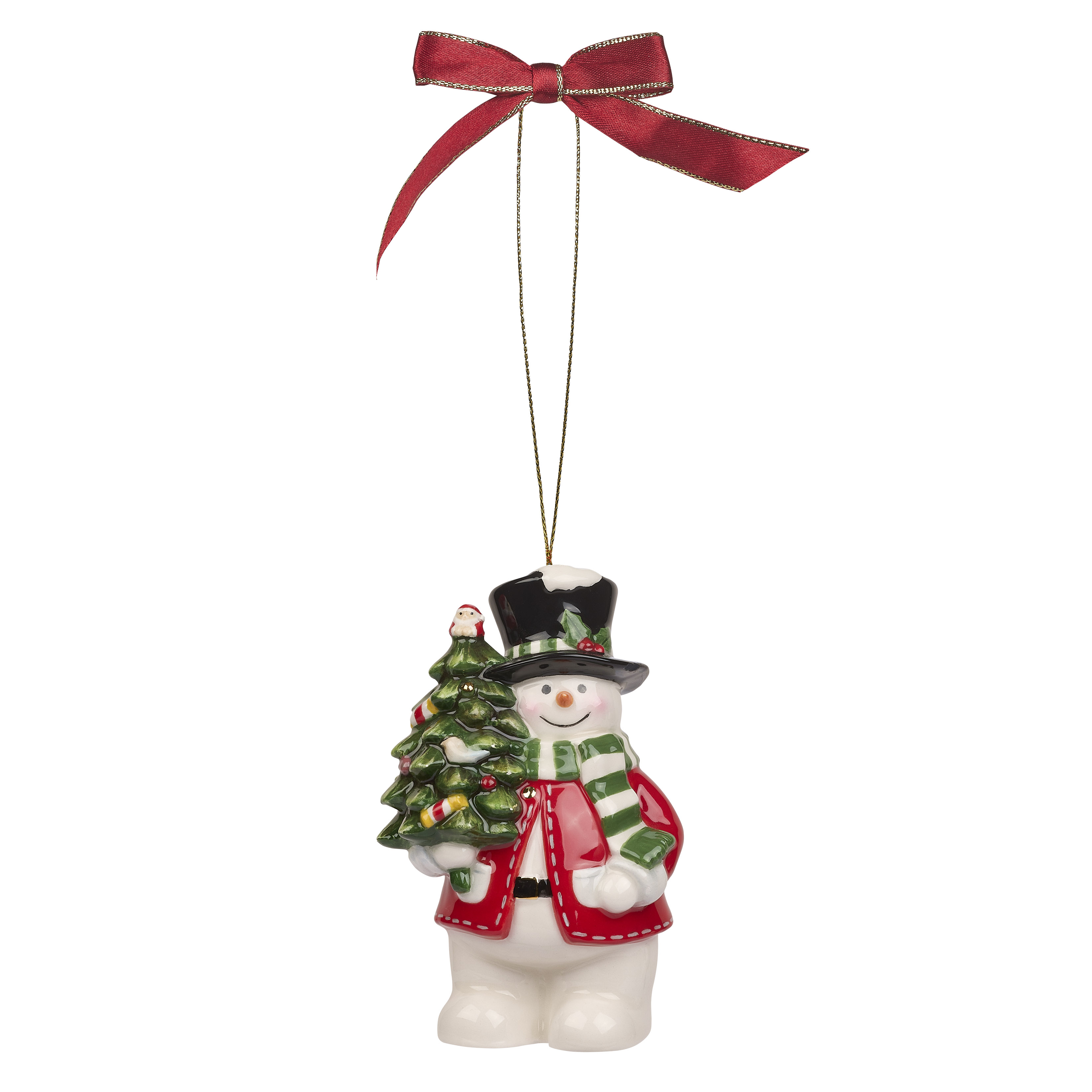 Christmas Tree Snowman Hanging Ornament image number null